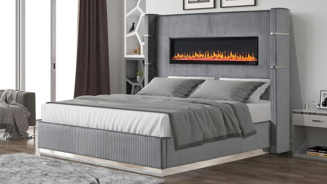 1511 Lizelle King Bed in Gray