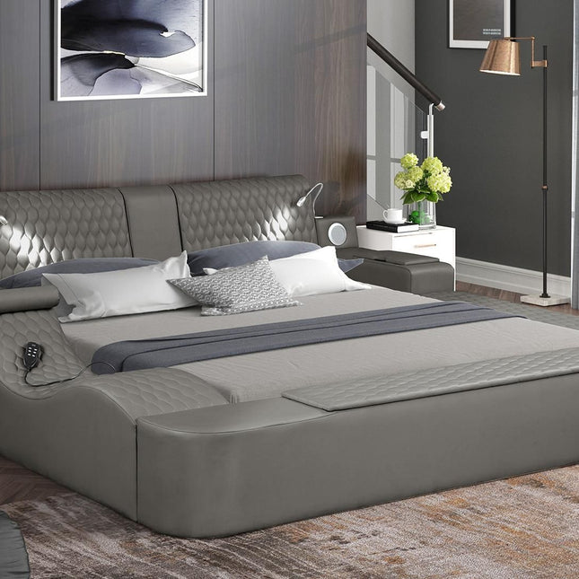 1531 Zoya King Bed in Gray