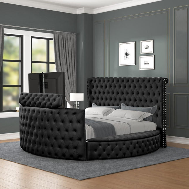 523 (Maya) TV King Bed in Black
