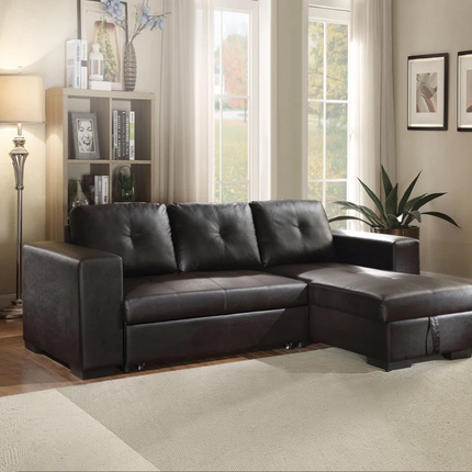 Harley Leather Pull Out Sofa Bed