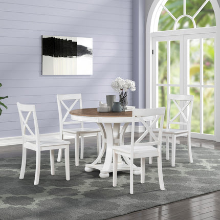 Paige 5 Piece Dining Set Natural Oak / Antique White