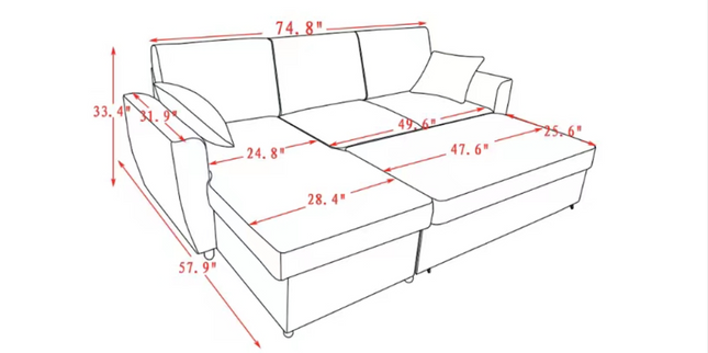 Sectional Sofa and Sleeper bed 4100