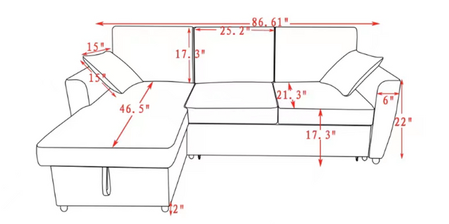 Sectional Sofa and Sleeper bed 4100