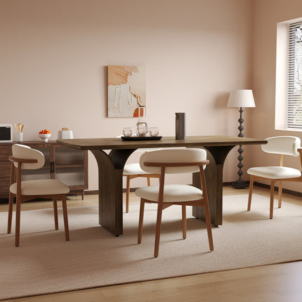 Light Luxury Modern Style Arched Table Legs Light Wood Dining Table AF-DT016