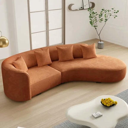 Contemporary Curved Couch in Sherpa Cover AF-SF008BE