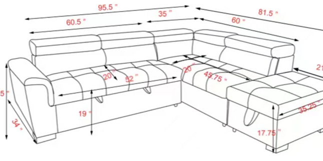 Sectional Sofa Sleeper bed KF7019