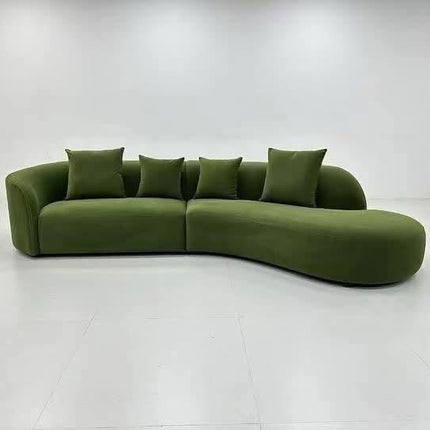 Contemporary Curved Couch in Sherpa Cover AF-SF008BE