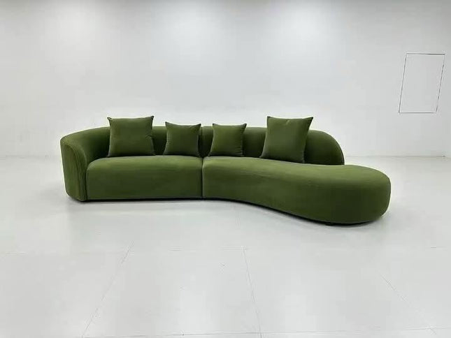 Contemporary Curved Couch in Sherpa Cover AF-SF008BE