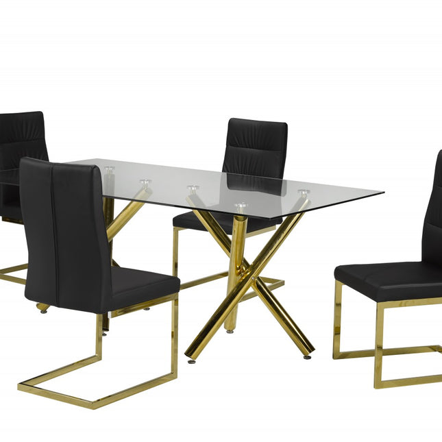 Angel DINING SET, BLACK/GOLD