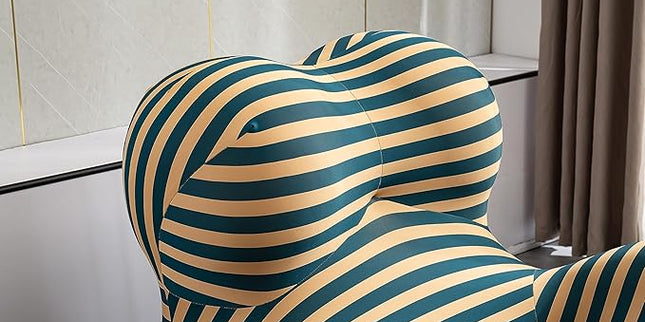 Modern Accent Chair with Ottoman Set, Comfy Lounge Chair with Footrest, Leisure Barrel Armchair,Mother's Arms Lazy Sofa Chair for Living Room, Bedroom, Reading Room