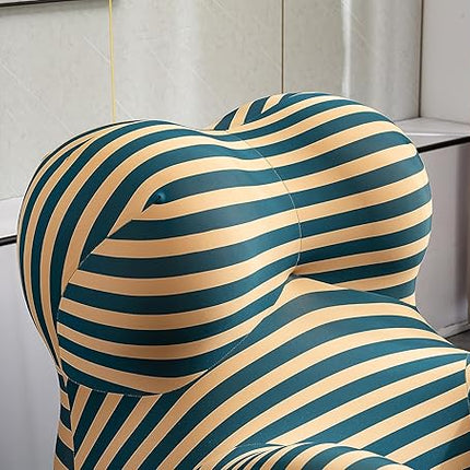 Modern Accent Chair with Ottoman Set, Comfy Lounge Chair with Footrest, Leisure Barrel Armchair,Mother's Arms Lazy Sofa Chair for Living Room, Bedroom, Reading Room