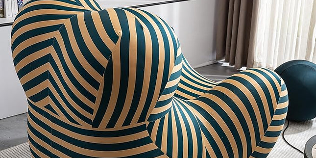 Modern Accent Chair with Ottoman Set, Comfy Lounge Chair with Footrest, Leisure Barrel Armchair,Mother's Arms Lazy Sofa Chair for Living Room, Bedroom, Reading Room