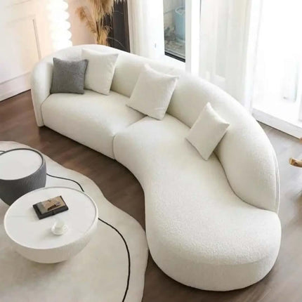 Contemporary Curved Couch in Sherpa Cover AF-SF008BE