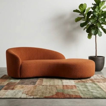 Contemporary Curved Couch in Sherpa Cover AF-SF008BE