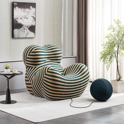 Modern Accent Chair with Ottoman Set, Comfy Lounge Chair with Footrest, Leisure Barrel Armchair,Mother's Arms Lazy Sofa Chair for Living Room, Bedroom, Reading Room