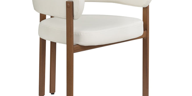 Caliste DINING CHAIR, SET OF 2 - CREAM/WALNUT