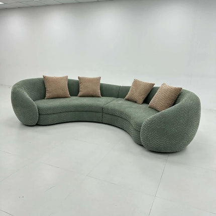 Contemporary Curved Couch in Sherpa Cover AF-SF008BE