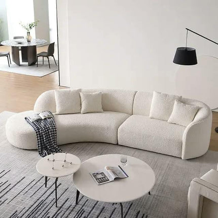 Contemporary Curved Couch in Sherpa Cover AF-SF008BE