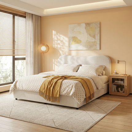 Wave-Shaped Upholstered Platform Bed AF-B2406