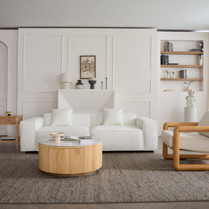 Sherpa Sofa Loveseat-Beige Fabric, Assembly free for Living Room & Leisure Area AF-SF013WE