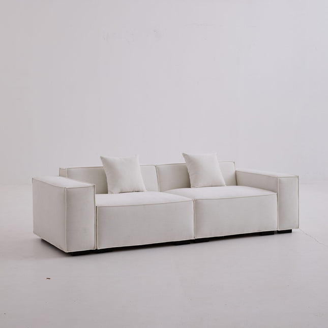 Sherpa Sofa Loveseat-Beige Fabric, Assembly free for Living Room & Leisure Area AF-SF013WE