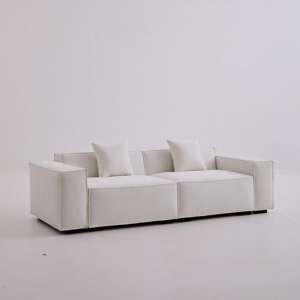 Sherpa Sofa Loveseat-Beige Fabric, Assembly free for Living Room & Leisure Area AF-SF013WE