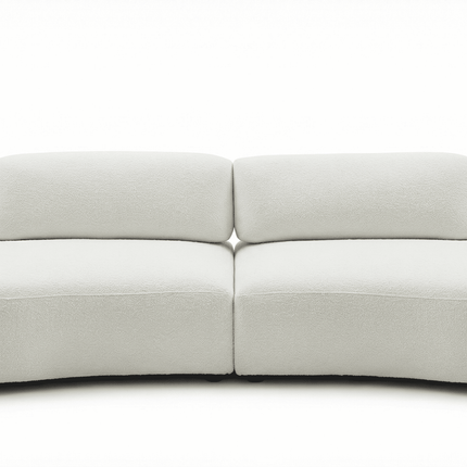 Bellagio Modular Boucle Curved Sofa with Adjustable Armrest & Backrest