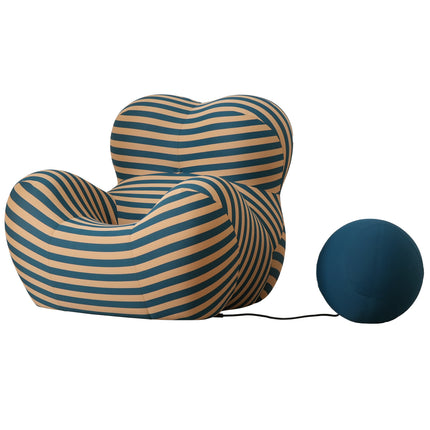 Unique Modern Stripe Accent Chair Sofa with Ottoman - AF-UP50B-RED