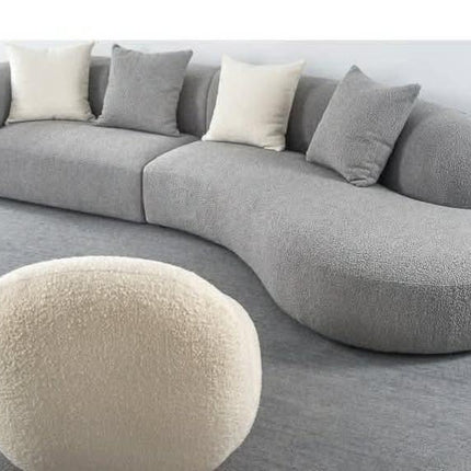 Contemporary Curved Couch in Sherpa Cover AF-SF008BE
