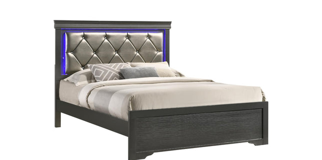 1161- Brooklyn Double Bed Metalic Grey