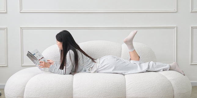 Bubble Curve Boneless Sherpa Fleece Sofa