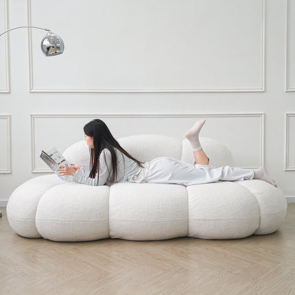 Bubble Curve Boneless Sherpa Fleece Sofa