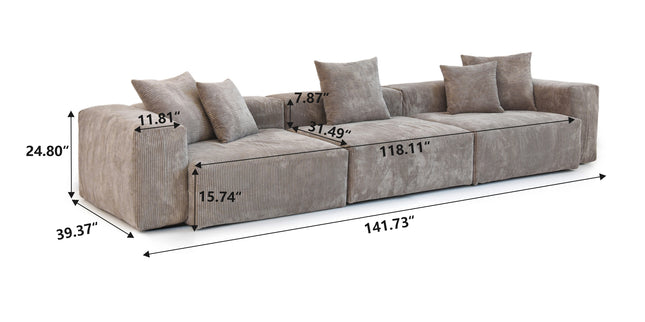 Quilted Comfort Corduroy Sofa