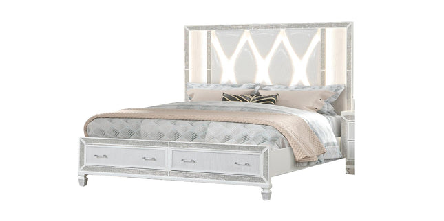 1391 Crystal King Bed White