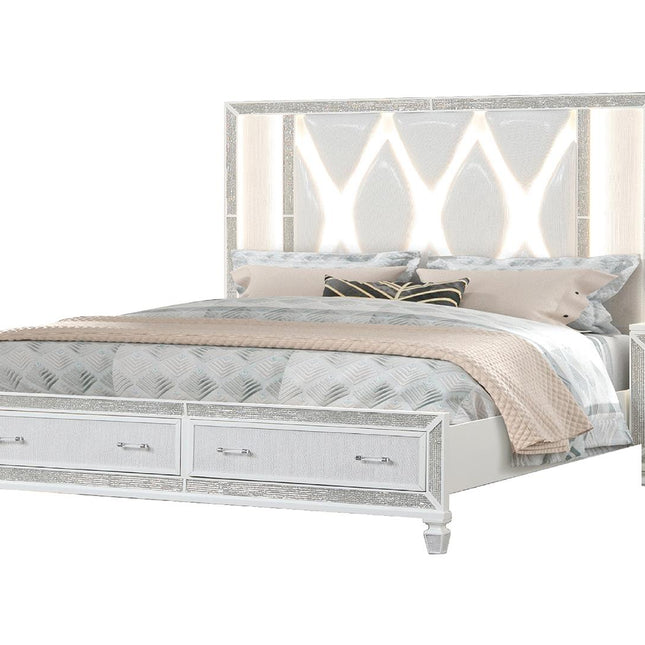 1391 Crystal King Bed White