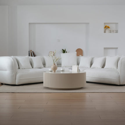 Minimalist Ribbed Round Coffee Table AF-CT006WE