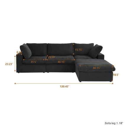 Cloud cozy Velvet Sectional Sofa