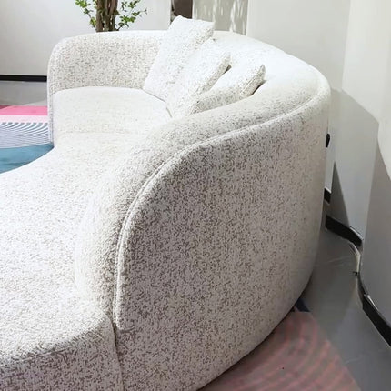 Contemporary Curved Couch in Sherpa Cover AF-SF008BE