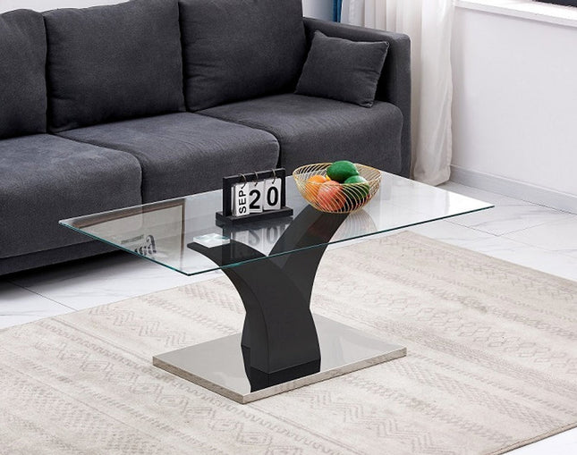 Glass top coffee table