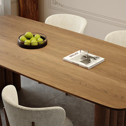 Modern Solid Ash Wood Dining Table for 6-8 People with Wood Legs AF-DT014