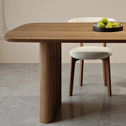 Modern Solid Ash Wood Dining Table for 6-8 People with Wood Legs AF-DT014