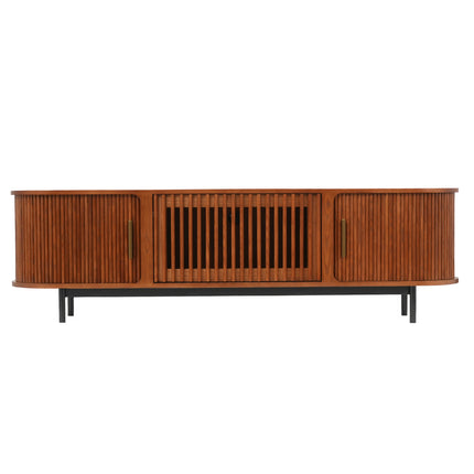 Mid-Century Slatted Wood TV Stand AF-TS002