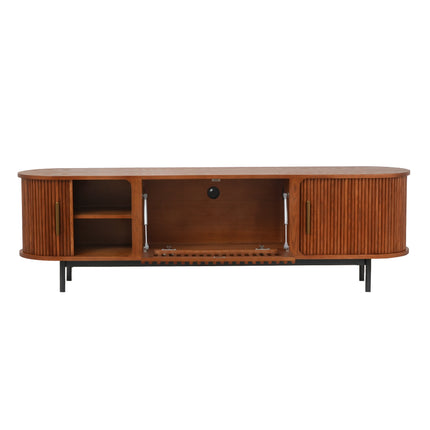 Mid-Century Slatted Wood TV Stand AF-TS002