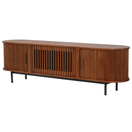 Mid-Century Slatted Wood TV Stand AF-TS002