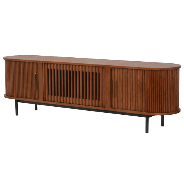 Mid-Century Slatted Wood TV Stand AF-TS002