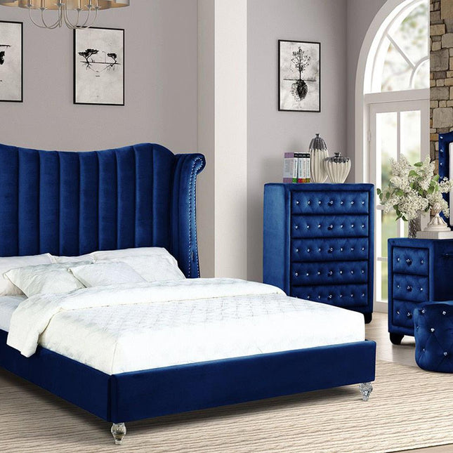 524 Tulip King Bed in Navy Blue