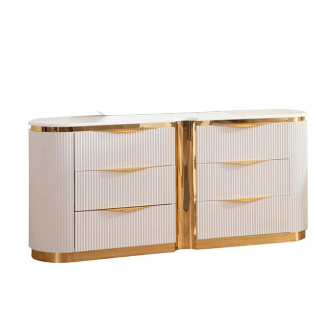 1401 Laura Dresser in White & Gold