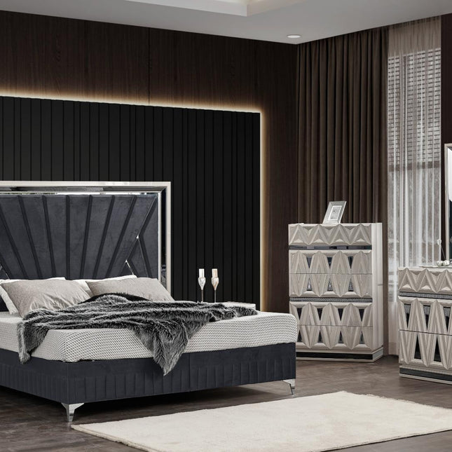 1741 Lavita Queen Bedroom Set in Gray