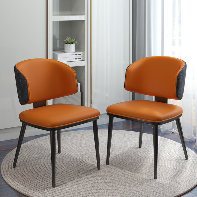 Minimalist Luxury Home Dining Leather Lounge Chair Set of 2 MH-DC6
