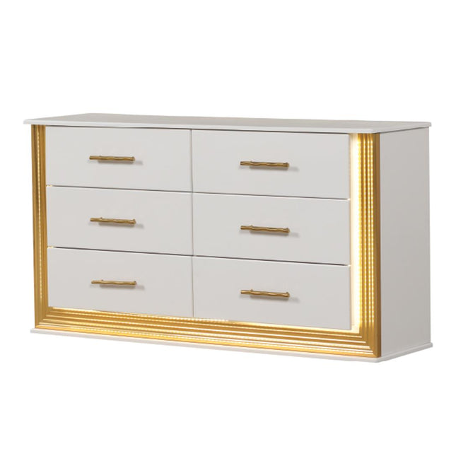 1581 Obsession Dresser in White & Gold